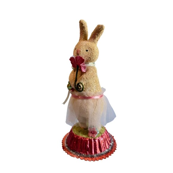 Decorative Seasons Of Cannon Falls Bunny Figurine With Pink Accents & Flower - Picture 5 of 6